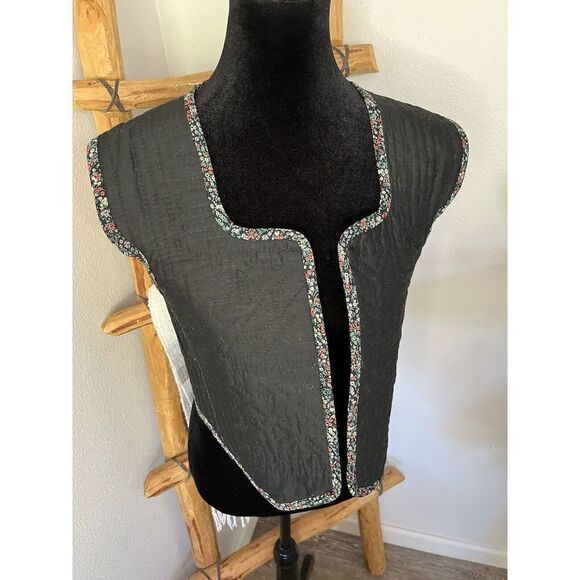Vintage Quilt Reversible Vest With Cap Sleeve One Of A Kind Size S - Picture 8 of 16